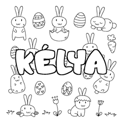 Coloraci&oacute;n del nombre K&Eacute;LYA - decorado Pascua