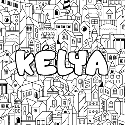 Coloraci&oacute;n del nombre K&Eacute;LYA - decorado ciudad