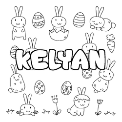 Coloraci&oacute;n del nombre KELYAN - decorado Pascua