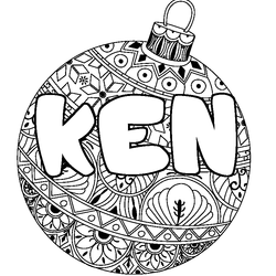 Coloraci&oacute;n del nombre KEN - decorado bola de Navidad