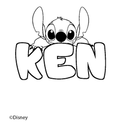 Coloraci&oacute;n del nombre KEN - decorado Stitch