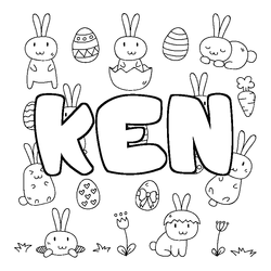 Coloraci&oacute;n del nombre KEN - decorado Pascua