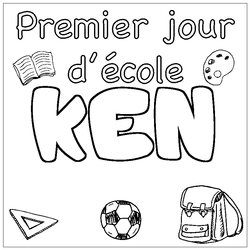 Coloraci&oacute;n del nombre KEN - decorado primer d&iacute;a de escuela