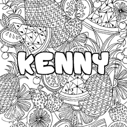 Coloraci&oacute;n del nombre KENNY - decorado mandala de frutas