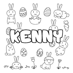 Coloraci&oacute;n del nombre KENNY - decorado Pascua