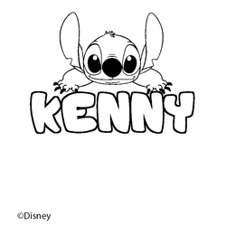 Coloraci&oacute;n del nombre KENNY - decorado Stitch