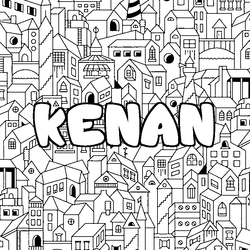 Coloraci&oacute;n del nombre KENAN - decorado ciudad