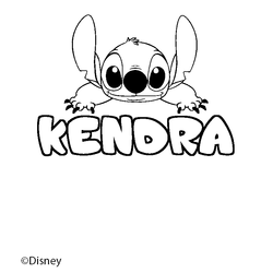 Coloraci&oacute;n del nombre KENDRA - decorado Stitch