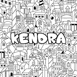 Coloraci&oacute;n del nombre KENDRA - decorado ciudad