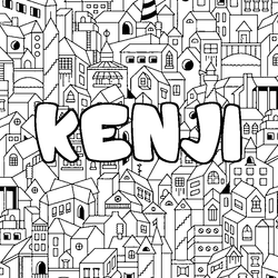 Coloraci&oacute;n del nombre KENJI - decorado ciudad