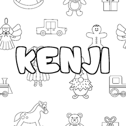 Coloraci&oacute;n del nombre KENJI - decorado juguetes