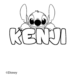 Coloraci&oacute;n del nombre KENJI - decorado Stitch