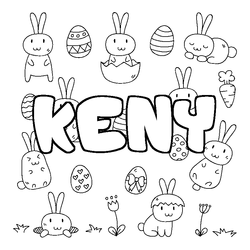 Coloraci&oacute;n del nombre KENY - decorado Pascua