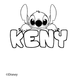 Coloraci&oacute;n del nombre KENY - decorado Stitch