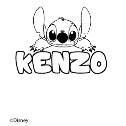 Coloraci&oacute;n del nombre KENZO - decorado Stitch