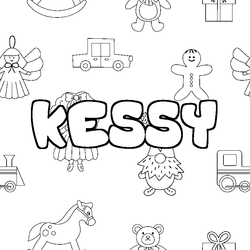 Coloraci&oacute;n del nombre KESSY - decorado juguetes