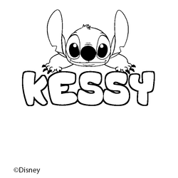 Coloraci&oacute;n del nombre KESSY - decorado Stitch