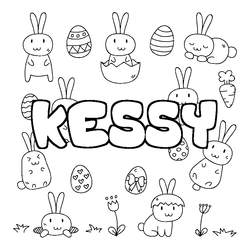 Coloraci&oacute;n del nombre KESSY - decorado Pascua