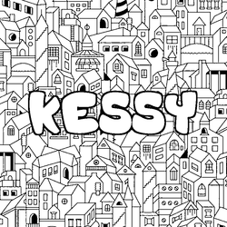 Coloraci&oacute;n del nombre KESSY - decorado ciudad