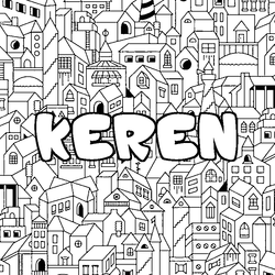 Coloraci&oacute;n del nombre KEREN - decorado ciudad
