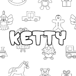 Coloraci&oacute;n del nombre KETTY - decorado juguetes