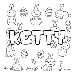 Coloraci&oacute;n del nombre KETTY - decorado Pascua