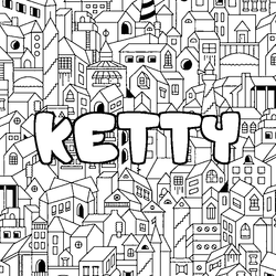 Coloraci&oacute;n del nombre KETTY - decorado ciudad