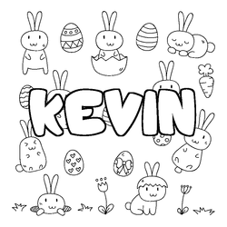 Coloraci&oacute;n del nombre KEVIN - decorado Pascua