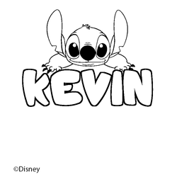 Coloraci&oacute;n del nombre KEVIN - decorado Stitch