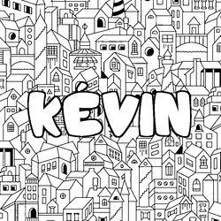 Coloraci&oacute;n del nombre K&Eacute;VIN - decorado ciudad