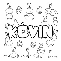 Coloraci&oacute;n del nombre K&Eacute;VIN - decorado Pascua
