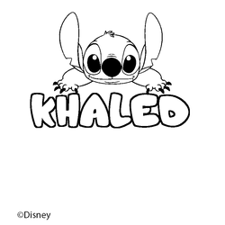 Coloraci&oacute;n del nombre KHALED - decorado Stitch