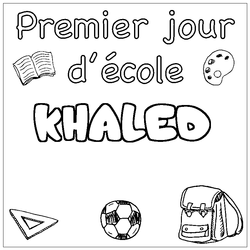 Coloraci&oacute;n del nombre KHALED - decorado primer d&iacute;a de escuela