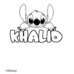 Coloraci&oacute;n del nombre KHALID - decorado Stitch
