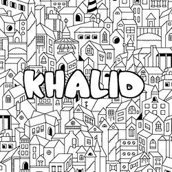 Coloraci&oacute;n del nombre KHALID - decorado ciudad