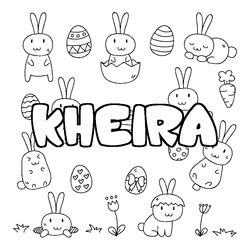Coloraci&oacute;n del nombre KHEIRA - decorado Pascua
