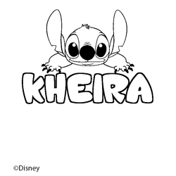 Coloraci&oacute;n del nombre KHEIRA - decorado Stitch