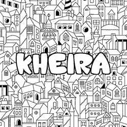 Coloraci&oacute;n del nombre KHEIRA - decorado ciudad