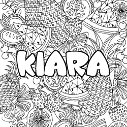 Coloraci&oacute;n del nombre KIARA - decorado mandala de frutas