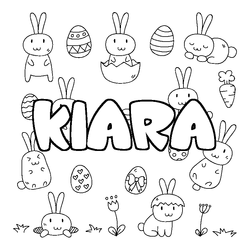 Coloraci&oacute;n del nombre KIARA - decorado Pascua