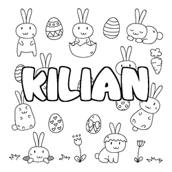 Coloraci&oacute;n del nombre KILIAN - decorado Pascua
