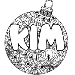 Coloraci&oacute;n del nombre KIM - decorado bola de Navidad