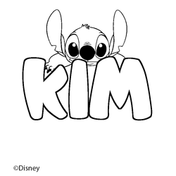 Coloraci&oacute;n del nombre KIM - decorado Stitch