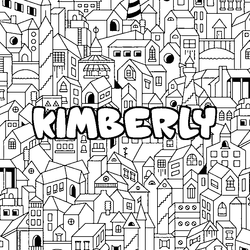 Coloraci&oacute;n del nombre KIMBERLY - decorado ciudad