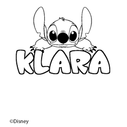 Coloraci&oacute;n del nombre KLARA - decorado Stitch