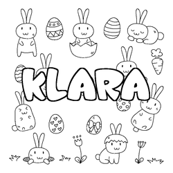 Coloraci&oacute;n del nombre KLARA - decorado Pascua