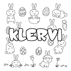 Coloraci&oacute;n del nombre KLERVI - decorado Pascua