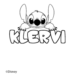 Coloraci&oacute;n del nombre KLERVI - decorado Stitch