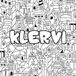 Coloraci&oacute;n del nombre KLERVI - decorado ciudad