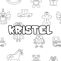 Coloraci&oacute;n del nombre KRISTEL - decorado juguetes